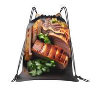 Imprimé Sac À Dos À Cordon Impression Golden Roast Sacs De Sport À Cordon Unisexe Sac De Natation pour Femme Homme Gym 36X42Cm