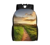 Imprimé Sac À Dos Coucher De Soleil sur Le Sentier Sac À Dos d'affaires Utilisation Quotidienne Sacs De Voyage pour Bureau, Gym, Trekking, 42X32X14Cm