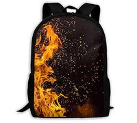 Imprimé Sac À Dos d'affaires Flamme Ardente Sac À Dos Scolaire Portable Cartable Scolaire pour Gym, Randonnéebureau, Trekking, 42X32X14Cm