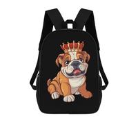 Imprimé Sac À Dos De Voyage Bouledogue Anglais Britannique Cartable Scolaire Multicolore Sac À Dos d'affaires pour Trekking, Bureau, Scolaires, 42X32X14Cm