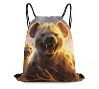 Imprimé Sac à Dos pour Sport Hyènes à l'affût d'une Proie Sacs à Cordon Sport Unisexe Sac de Piscine pour Femme Homme École 36X42cm