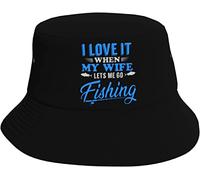 Imprimé Seau Chapeau J'adore Quand ma Femme me Laisse Aller pêcher Chapeaux de Soleil de Plage Doux Bobs Homme pour Filles Plage Femmes