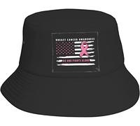 Imprimé Seau Chapeau Sensibilisation au Cancer du Sein Chapeaux de Visière Pliable Beach Sun Hat pour Outdoor activités Femmes