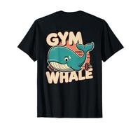 Imprimé sur le dos Gym Whale Costume Haltérophilie Gym Baleine T-Shirt