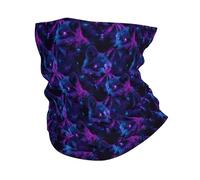 Imprimé Tête De Loup Néon Écharpe Tube Multifonctionnel Headwrap Unisexe Bandeaux pour Extérieur Sports Anti-UV Écharpe Demi-Visage