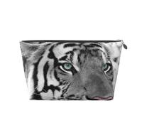 Imprimé Tigre Blanc Noir, Trousse de Toilette Trousse de Maquillage Sac à cosmétiques Trousse de Toilette de Voyage Portable