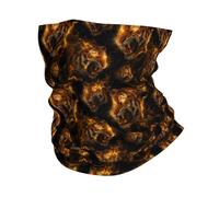 Imprimé Tigre Doré Sombre Echarpe Gaiter Multifonctionnel Bandana Étanche À La Poussière Bande De Cheveux pour Extérieur Moto Douce Cache-Cou