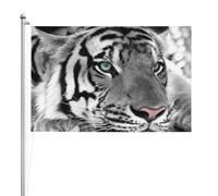 Imprimé tigre noir et blanc,Drapeau de jardin, bannière décorative, drapeau double face, 2 x 3 pieds, pour extérieur et intérieur