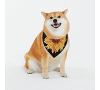 Imprimé tournesol souriant classique et écharpes lavables pour chiens et chats élégants, bandanas personnalisés pour chiens et chats - Écharpe élégante pour chiens de taille moyenne à grande