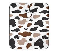 Imprimé Vache Blanche À Pois Noirs Et Bruns Robe De Coiffure Antistatique Cape De Coupe Anti-Taches Cape De Cheveux Pour Instituts De Beauté Salon Coiffeurs 140X168Cm