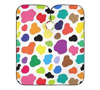 Imprimé Vache Coloré À Pois Arc-En-Ciel Cape De Cheveux Accessoires Cape De Coupe Imperméable Peignoir Coiffure Pour Instituts De Beauté Salon Barbiers 140X168Cm