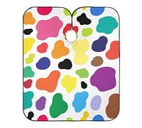 Imprimé Vache Coloré À Pois Arc-En-Ciel Cape De Coupe Anti-Taches Cape De Cheveux Imperméable Blouse Coiffeur Pour Barber Barbiers Coiffeurs 140X168Cm