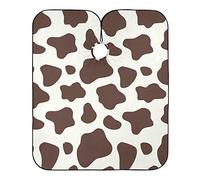 Imprimé Vache Marron Et Blanche Cape De Cheveux Anti-Taches Blouse Coiffeur Imperméable Cape De Coupe Pour Salon Barbiers Instituts De Beauté 140X168Cm