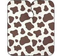 Imprimé Vache Marron Et Blanche Cape De Coupe Imperméable Blouse Coiffeur Antistatique Cape De Cheveux Pour Barber Coiffeurs Instituts De Beauté 140X168Cm