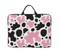 Imprimé Vache Rose Noir Blanc,Housse pour Ordinateur Portable 14 Pouces, Sacoche pour Ordinateur Portable, Mallette avec poignée