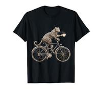 Imprimé vélo léopard café T-Shirt