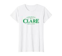 Imprimé Vert du comté de Clare Irlande T-Shirt Graphique avec Valeur, Femme, Blanc, M