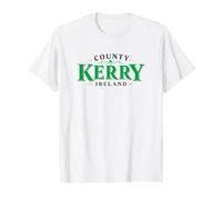 Imprimé Vert et Noir du comté de Kerry Irlande T-Shirt Graphique avec Valeur, Homme, Blanc, S