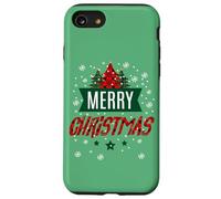 Imprimé Vichy de Buffle Merry Christmas Trees - Jolies fêtes Coque pour iPhone SE (2020) / 7/8