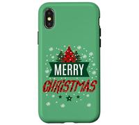Imprimé Vichy de Buffle Merry Christmas Trees - Jolies fêtes Coque pour iPhone X/XS