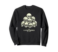 Imprimé Vieilli Les Catacombes de Paris Crânes Sweatshirt