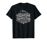 Imprimé Vieilli Vintage du Parc National de Yellowstone T-Shirt