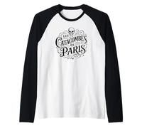 Imprimé Vintage Les Catacombes de Paris Noir Manche Raglan