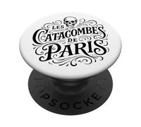 Imprimé Vintage Les Catacombes de Paris Noir PopSockets PopGrip Adhésif
