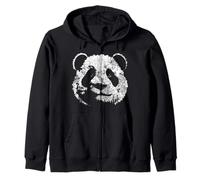 Imprimé Visage de Panda géant Vieilli Sweat à Capuche