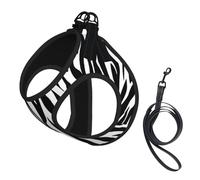 Imprimé zèbre,Harnais pour Animaux de Compagnie, Harnais réfléchissant réglable pour Chien,M