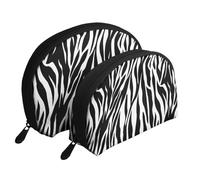 Imprimé Zèbre Imprimer, Trousse de Maquillage Coquille Femme Petit Porte-Monnaie Trousse de Toilette Trousse à cosmétiques 2 pièces
