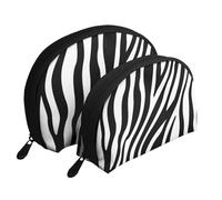 Imprimé Zèbre Imprimer, Trousse de Maquillage Coquille Femme Petit Porte-Monnaie Trousse de Toilette Trousse à cosmétiques 2 pièces
