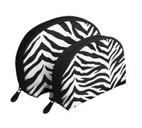 Imprimé Zèbre Noir Et Blanc, Trousse de Maquillage Coquille Femme Petit Porte-Monnaie Trousse de Toilette Trousse à cosmétiques 2 pièces