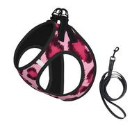 Imprimé zèbre Rose,Harnais pour Animaux de Compagnie, Harnais réfléchissant réglable pour Chien,M