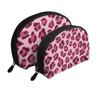 Imprimé Zèbre Rose, Trousse de Maquillage Coquille Femme Petit Porte-Monnaie Trousse de Toilette Trousse à cosmétiques 2 pièces