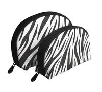 Imprimé zèbre, Trousse de Maquillage Coquille Femme Petit Porte-Monnaie Trousse de Toilette Trousse à cosmétiques 2 pièces