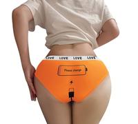 Imprimée pour Femme sous-vêtement Doux Extensible en Coton Culotte Confortable Basse élastique adaptée à Un Usage Quotidien idéale comme Lingerie féminine légère et Respirante (Orange, L)