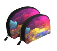 Imprimer Aquarelle Art Belle Encre, Trousse de Maquillage Coquille Femme Petit Porte-Monnaie Trousse de Toilette Trousse à cosmétiques 2 pièces