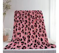 Imprimér Couverture Polaire Rose, Camouflage Texture Léopard Moelleuse Confortable Couverture en Flanelle pour Adolescent Adultes - 200 x 220 cm pour Lit Canapé