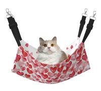 Imprimer des cœurs Rouges Qui Tombent,Hamac Suspendu pour Chat, lit Suspendu Doux Double Face pour Petits Chiens,L