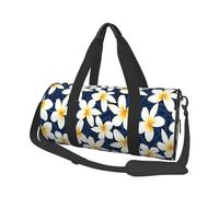 Imprimer Fleur de frangipanier Blanc Tropical Plumeria, Sac de Voyage de Grande capacité, Sac à Main Rond, Sac de Voyage de Sport, fourre-Tout, Sac de Fitness