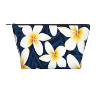 Imprimer Fleur de frangipanier Blanc Tropical Plumeria, Trousse de Toilette Trousse de Maquillage Sac à cosmétiques Trousse de Toilette de Voyage Portable