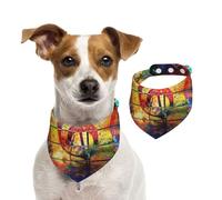 Imprimer Note de Musique en Bois coloré,Bandanas pour Chien, écharpe en Coton, Bavoirs réglables pour Animaux de Compagnie,S
