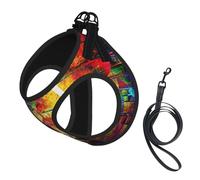 Imprimer Note de Musique en Bois coloré,Harnais pour Animaux de Compagnie, Harnais réfléchissant réglable pour Chien,S