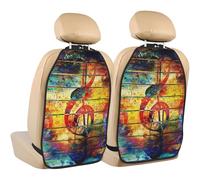 Imprimer Note de Musique en Bois coloré,Lot de 2 Tapis de Protection pour siège arrière de Voiture, Organisateur de siège arrière Durable