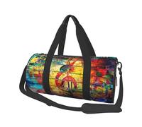 Imprimer Note De Musique en Bois Coloré, Sac de Voyage de Grande capacité, Sac à Main Rond, Sac de Voyage de Sport, fourre-Tout, Sac de Fitness