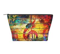 Imprimer Note De Musique en Bois Coloré, Trousse de Toilette Trousse de Maquillage Sac à cosmétiques Trousse de Toilette de Voyage Portable