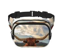 Imprimer Vache Animal,Sac Banane carré Double Couche, Sac de Poitrine
