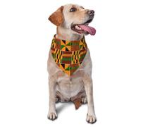 Imprimés Africains Bandanas Chien Chats Polyester Triangle pour Chiens Ajustable Bavoir Bandana Triangulaire pour Animal Petite, Moyenne Et Grande Taille