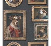 Imprimés d'animaux originaux Regal Animals dans des cadres photo Papier peint moderne à thème Multi Muriva 102575